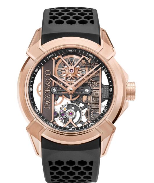 Jacob & Co Epic X Rose Gold Black Neoralithe Inner Ring EX110.43.AC.AA.ABRUA Replica watch